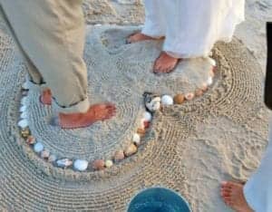 sand art heart chairs and arbor