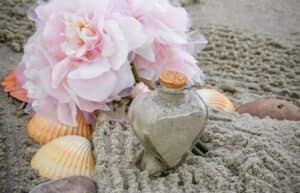 bottle sand ceremony flower shells